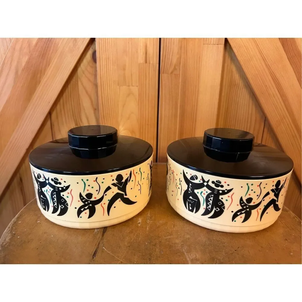 Vintage Tupperware Black Americana Memorabilia African Reggae bowls celebrate (8